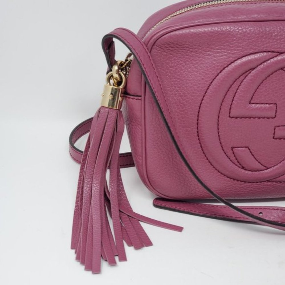 Auth Gucci Disco Camera Pink Leather Crossbody Bag - Picture 3 of 15